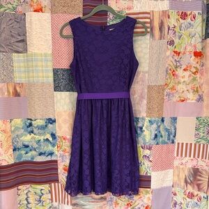 Purple Lace Sleeveless Dress